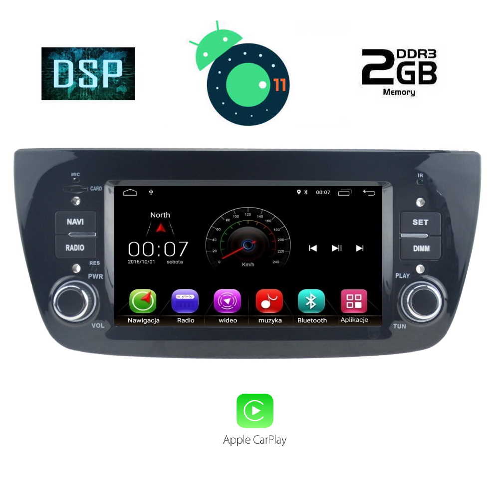 MULTIMEDIA OEM FIAT DOBLO mod. 2010-2014 – OPEL COMBO mod. 2012-2015 – ANDROID 11  R -  CPU: MTK  A9  1.3Ghz –  4core – RAM : 2GB DDR3 - NAND FLASH : 16GB