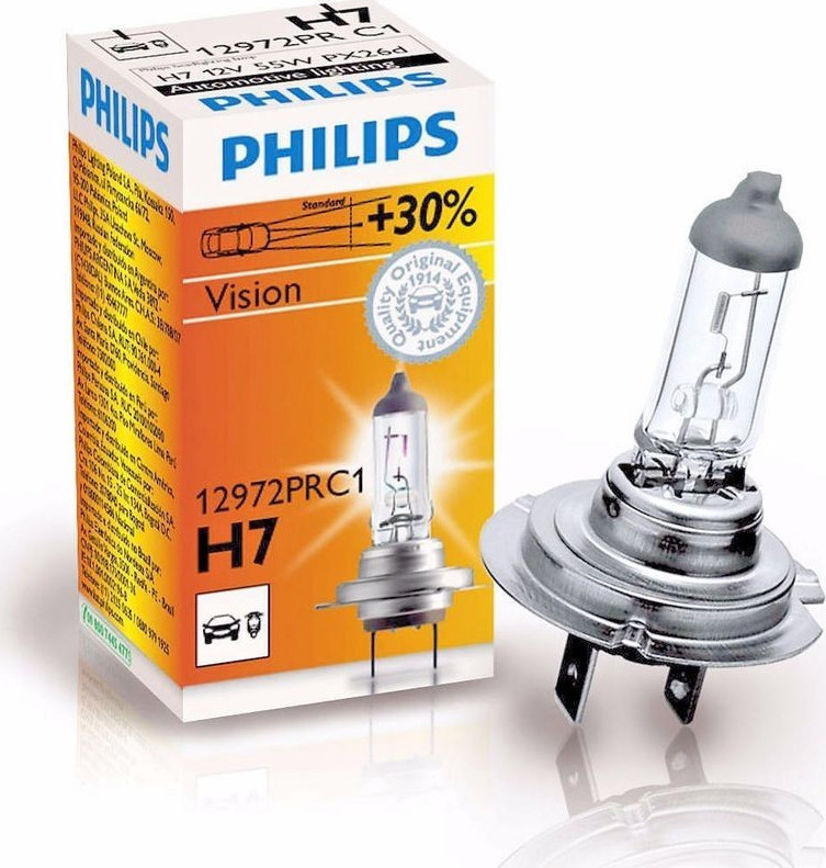 H7 PHILIPS VISION up to +30% τεμ.