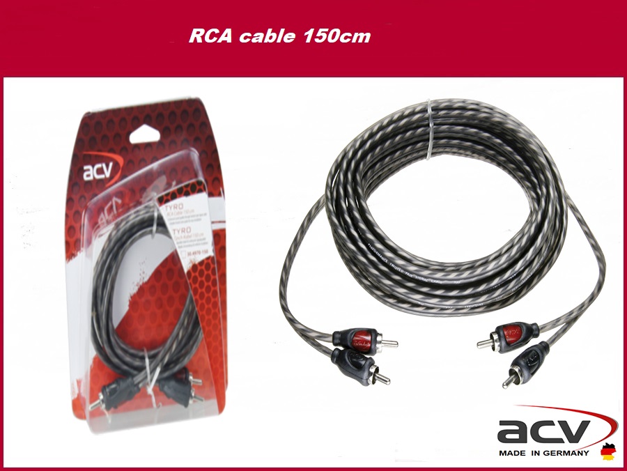 ΚΑΛΩΔΙΟ RCA 1,5m Ζεύγος ACV Made in Germany  Συλικόνης πολύ καλή ποιότητα χαλκού RCA cable 150cm