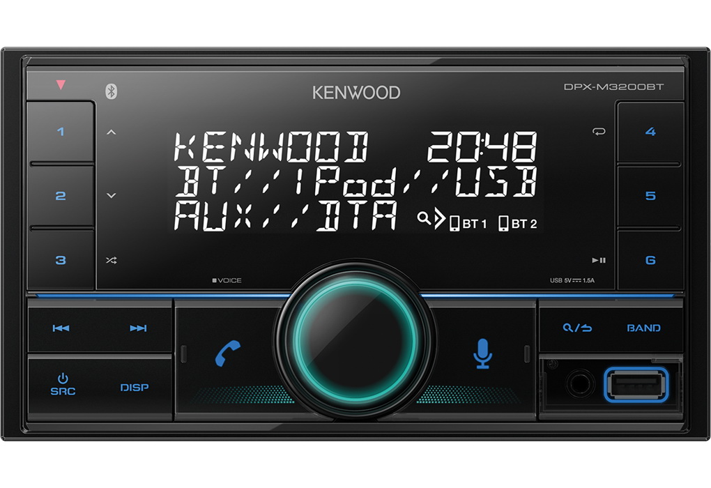 KENWOOD DPX-M3200BT 2-DIN Tuner με Bluetooth, Multi colour , USB, εφαρμογή Amazon Alexa ready