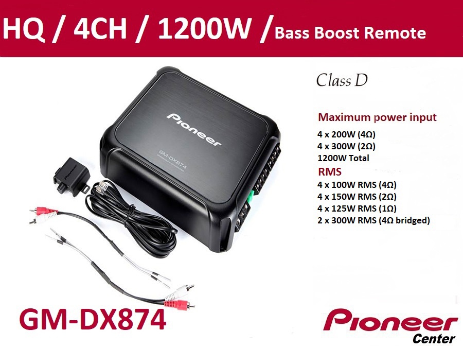 -Pioneer GM-DX874 4ch 1200W Class-FD υψηλής ανάλυσης , δυνατότητα ήχου υψηλής ανάλυσης, εξαρτήματα ήχου HQ και ενσύρματο τηλεχει