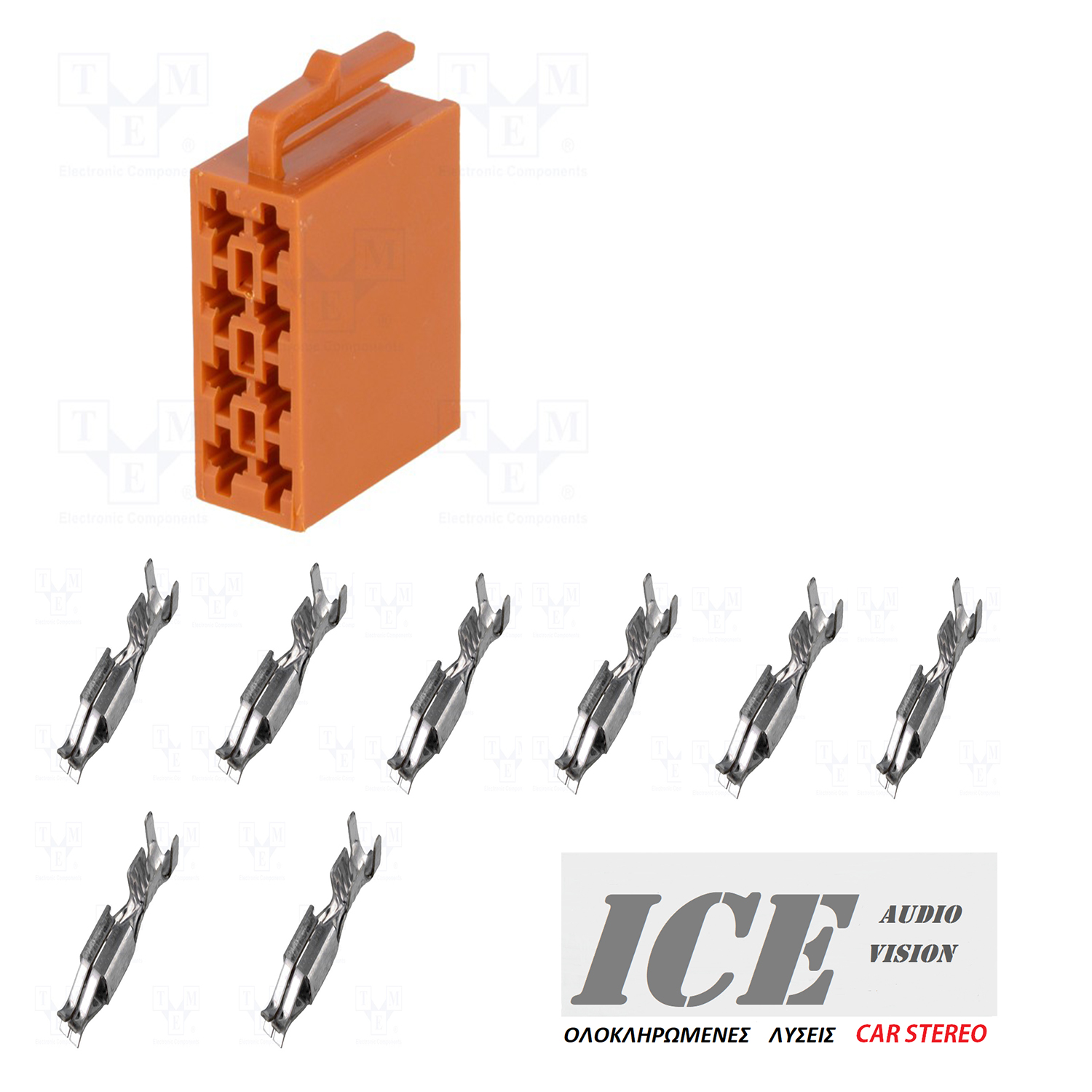 Φίσα - kit Iso αρσενική  ηχείων ( MΑLΕ ) (8 pin ) με ακροδέκτες ICE331431
