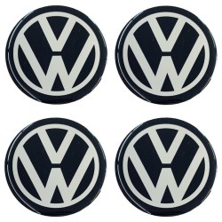 Αυτοκόλλητα Σήματα Χρωμίου VW 7.2cm για Ζάντες Αυτοκινήτου 4τμχ
