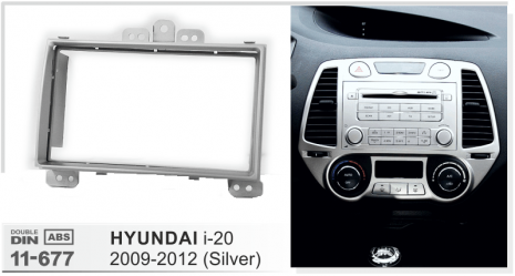 ΠΛΑΙΣΙΟ ΠΡΟΣΘΗΚΗ ΠΡΟΣΟΨΗ RC/D Hyundai i20  2DIN (Silver 11-677)