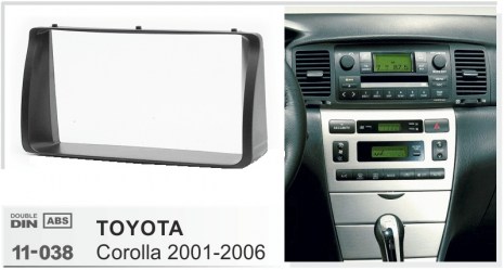 ΠΛΑΙΣΙΟ ΠΡΟΣΘΗΚΗ ΠΡΟΣΟΨΗ ice 1 & 2 DIN για οθόνη ή R/CD Toyota  Corolla ’03-’07 2din ( ύψος 98 πλάτος 173 )  (53.908)-(03.532)-(