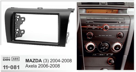 ΠΛΑΙΣΙΟ ΠΡΟΣΘΗΚΗ ΠΡΟΣΟΨΗ ice 1 & 2 DIN για οθόνη ή R/CD Mazda 3 ’04-’08  11-081