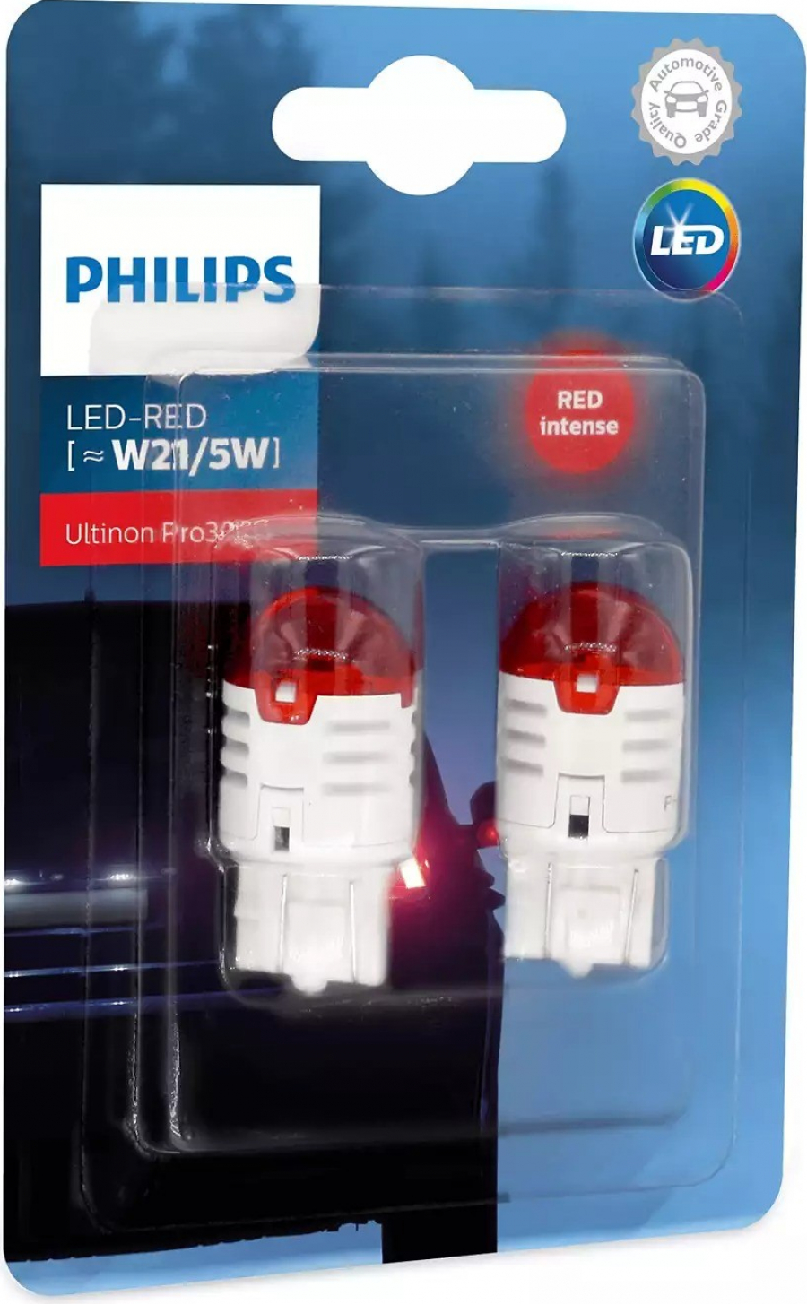 LED t20 7443 w21/5 philips ultinon pro3000 κόκκινο ζεύγος